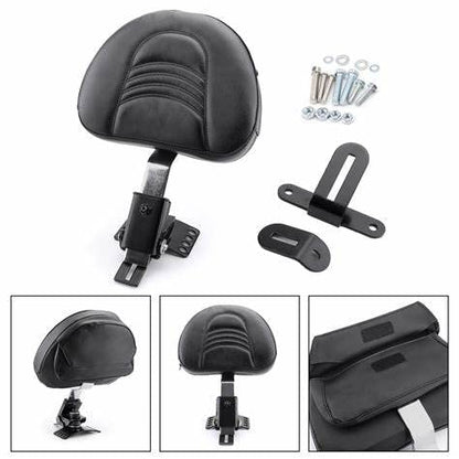 Motorcycle Adjustable Plug-in Driver Backrest Compatible with for 1997-2024 Harley Touring Road King Street Glide Road Glide Electra Glide Black Detachable Rider Backrest - size: D Style
