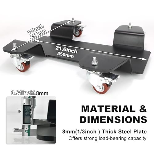 Xitomer Motorcycle - Holds Up to 800lbs - Center Stand Mover Dolley 360-Degree Castor Heavy-Duty Bike Dolly for Easy Movement in Tight Spaces Ideal for Cruisers, Sportbikes, and Scooters (8mm) - size: 8mm