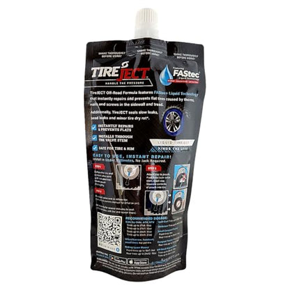 TireJect Off-Road Instant Tire Repair Tire Sealant Kit - Permanent Seal - Tread & Sidewall Punctures - Bead Leaks - Slow Leaks - Dry Rot - Fix and Prevent Flat Tires (20oz) - size: 20oz