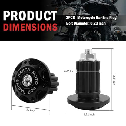 2026 New 2PCS Motorcycle Bar Ends Plugs,Anti-Scratch Handlebar End Plugs Fit 22 mm(7/8") Handlebars Grips,Universal Aluminum Alloy Handlebar End Caps Motorcycle Parts