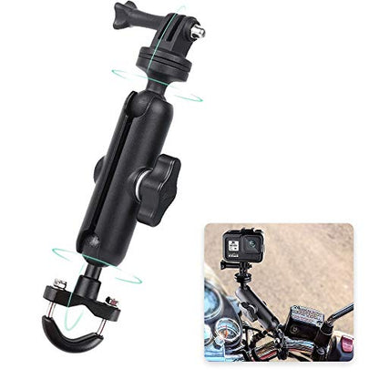 360°Motorcycle Bike Camera Holder Handlebar Mount Bracket 1/4 Metal Stand for GoPro Hero10/9/8/7/6/5/4 Action Cameras Accessory(Cool Ballhead Arm Super Clamp Mount Multi)