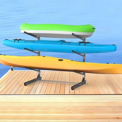 TORACK Garage Floor Kayak Storage Rack, Heavy-Duty Freestanding Metal Kayak Storage Stand - style: 3-tier
