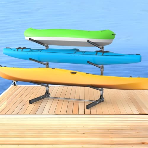 TORACK Garage Floor Kayak Storage Rack, Heavy-Duty Freestanding Metal Kayak Storage Stand - style: 3-tier