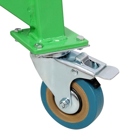 Hydraulic Motorcycle Jack Lift 350lbs - ATV/Dirt Bike Scissor Stand with Locking Wheels, Safety Pin & J-Hook, Green