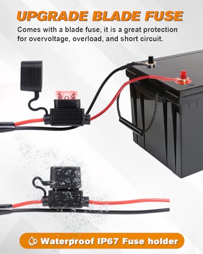 BICYACO LED Light Bar Wiring Harness Kit-16AWG Wiring Kit with 12V Relay 40A Blade Fuse On Off Flush Mounted Switch DT Connector for Off Road Flood Spot Light ATV SUV UTV Boat- 2 Lead(Triangular) - color: Light Bar Wiring Harness-2 Leads