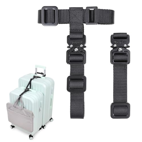 Vigorport Luggage Straps, Metal Luggage Connector Straps for Suitcases Add A Bag and Connect Your 2 Suitcases Together Adjustable Attachment Accessories Belts (0.75" Width Small Size) - size: Small-Metal Buckle
