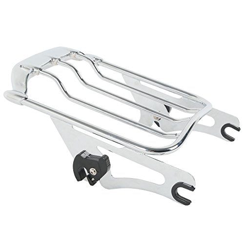 TCT-MOTORPARTS Detachable Upright Sissy Bar Passenger Backrest W/Pad Luggage Rack Docking Kits Fit For Harley Street Glide Road King 2009-2013 - color: Chrome #4(2009-2013)