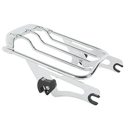 TCT-MOTORPARTS Detachable Upright Sissy Bar Passenger Backrest W/Pad Luggage Rack Docking Kits Fit For Harley Street Glide Road King 14-25 - color: Chrome #4(2014-2025)
