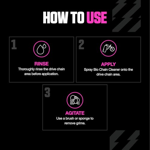 Muc-Off Motorcycle Chain Cleaner, 16.9 fl oz - Chain and Degreaser Spray for Cleaning - for On and Off-Road - size: 13.5 Fl Oz (Pack of 1)