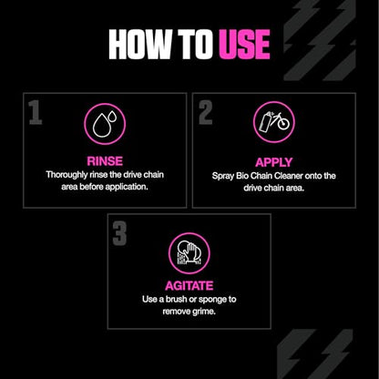 Muc-Off Motorcycle Chain Cleaner, 16.9 fl oz - Chain and Degreaser Spray for Cleaning - for On and Off-Road - size: 13.5 Fl Oz (Pack of 1)
