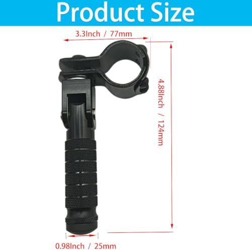 Motorcycle folding pedal, suitable for 1.18-1.35 inches (30-35mm) | Universal 90° foldable pedal bracket for motorcycle/bicycle. Fits 30-35mm (1.18-1.35") round frame bars. - size: Trumpet