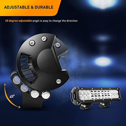 GOOACC 12 Inch 72W LED Light Bar Spot Flood Combo Driving Off Road Lighting Working Lamp with 16AWG Wiring Harness for Truck Golf Cart SUV ATV UTV Boat - color: 72W Light Bar + Wiring Harness