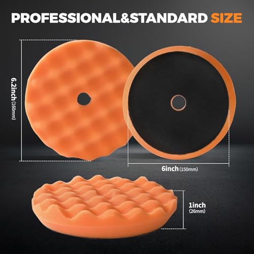 Buffing Pads Polishing Pads Kit,7 Pcs 6"(150mm), Sponge Polishing Pads with Wool Pad Kit, Car Polisher, Car Detailing Kit, Polishing Pad Kit for Car Buffer Compounding, Polish and Wax.