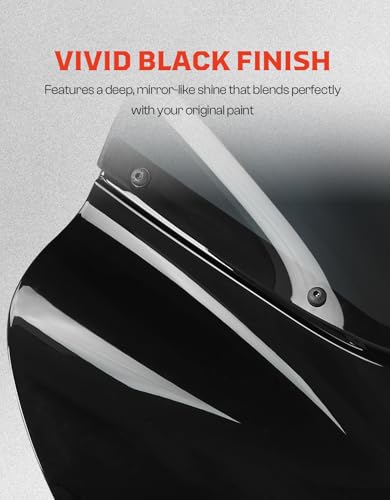 TCMT Motorcycle Headlight Quarter Fairing with Windshield and Bracket Mount Kit Fit for Harley 2020-2024 Softail Standard 2018-2020 Low Rider 2018-2020 Street Bob Vivid Black - color: Headlight Fairing&Bracket