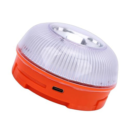 Motorbike Emergency Light, V16 Traffic Rechargeable Magnetic Base LED Yellow Warning Flash White Light, High Visibility for Car Breakdown Camping, Emergency Lights for