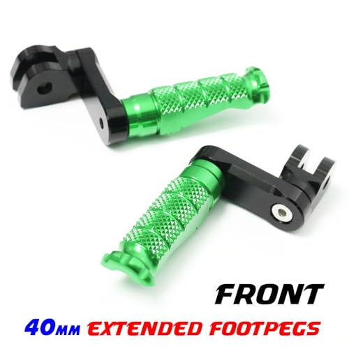 MCMOTOPARTS R-FIGHT Front Rider Footpeg Footpegs Foot Pegs Footrests Red Compatible with ER-6F 2006-2008 06 07 08 - color: Red, size: Standard (No Extension)