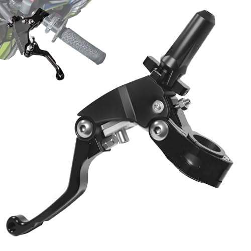 7/8" 22mm Universal Motorcycle Aluminum 360 ° Alloy Foldable Clutch Handle Motorcycle Clutch Handle with Mounting Seat for Motorcycle Street Sport Dirt Pit Mini Bikes Scooter ATV (Black) - color: Black