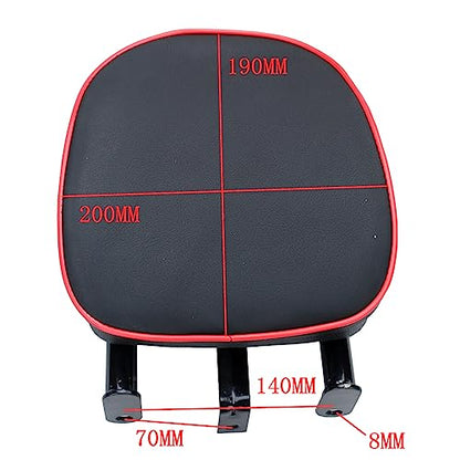 Backrest+bracket Suitable for modification of ATV motorcycles Passenger Backrest Red Stitching Pad For adding and modifying
