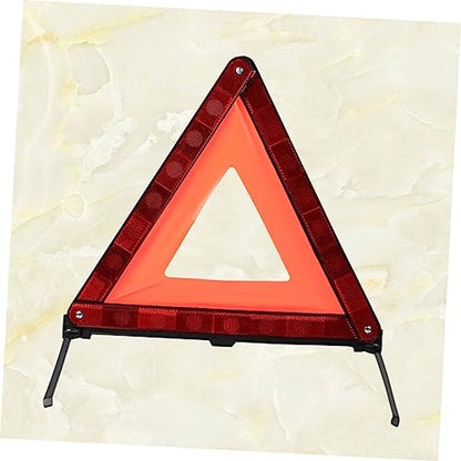 OUNONA 1pc Triangle Road Sign Auto Warning Device Car Warning Triangle Roadside Caution Vehicle Reflectors Triangle Dot Safety Emergency Triangles Reflective Warning Sign Red