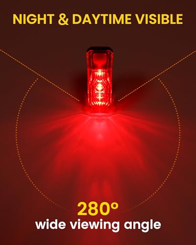 RAVEMEN TR150/TR250 Bike Tail Light, 280° Visible Bike Rear Light with Brake Detection and Auto On Off Feature, 3 Mounting Options - style: Tr250