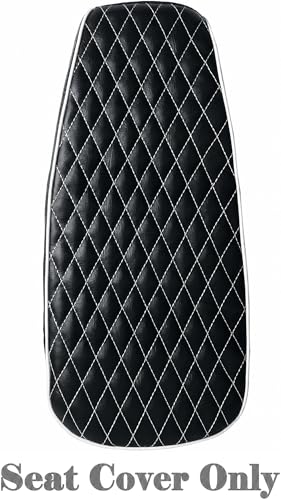 JMCHstore White Diamond Stitch Retro Upgraded 17'' Seat Cover for Coleman BT200X Mini Bike 196cc, Hisun 200-7 for Viper 200cc Trail Bike Cushion Replacement Parts - color: White Stitch