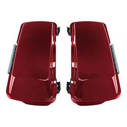 SLMOTO Red Hard Saddlebag Fit For Touring Road King, Road Glide, Street Glide, Electra Glide, Ultra-Classic FLT, FLHT, FLHTCU, FLHRC 1994-2013 - color: Red