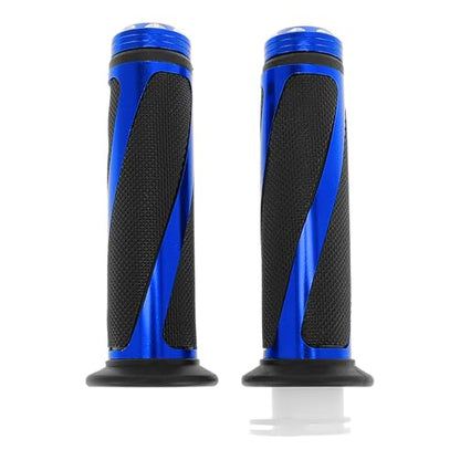 7/8" 22mm 15/16" 24mm Motorcycle Hand Grips Cover Kit Non Slip Aluminum Alloy Rubber Handlebar Grips for Motorcycle Scooter Bicycle ATV Blue 1Set - color: Blue