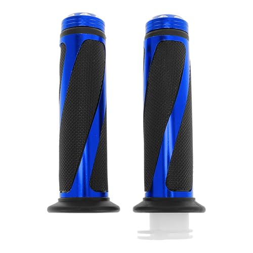 7/8" 22mm 15/16" 24mm Motorcycle Hand Grips Cover Kit Non Slip Aluminum Alloy Rubber Handlebar Grips for Motorcycle Scooter Bicycle ATV Blue 1Set - color: Blue