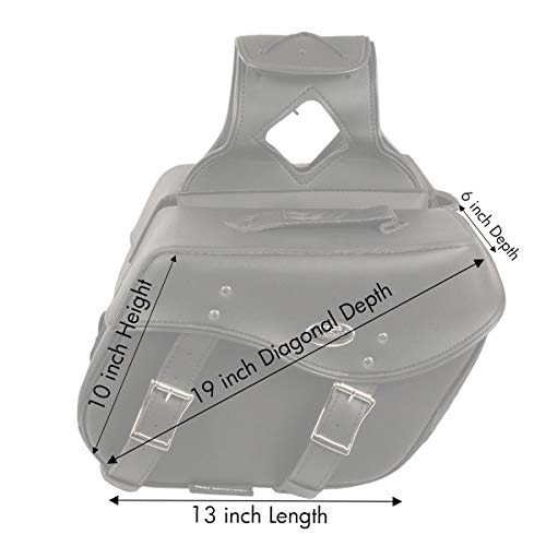 Milwaukee Leather PVC 2-Strap Throw-Over Easy Zip off and off Motorcycle Saddlebags - Medium - color: SH55303ZB-BLACK, size: Medium