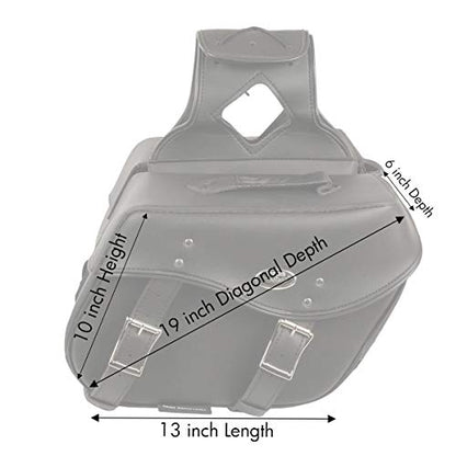 Milwaukee Leather PVC 2-Strap Throw-Over Easy Zip off and off Motorcycle Saddlebags - Medium - color: SH55303ZB-BLACK, size: Medium