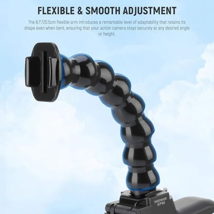 NEEWER Flexible Clamp Mount Compatible with GoPro DJI Action Cameras, Jaw Flex Super Clamp Holder, Desk Pole Clip Mount with Tube & Adapter Accessories for Photography & Video Recording, GP-80 - style: GP-80