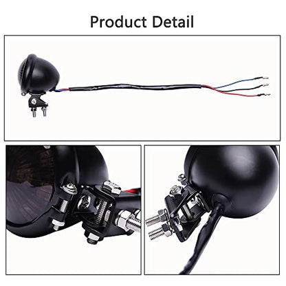 Motorcycle Tail Light LED Bates Style Bullet Brake Stop Rear Lamp for Bobber Chopper Cafe Racer Bonneville XS650 - Smoke Black - color: Smoke Black