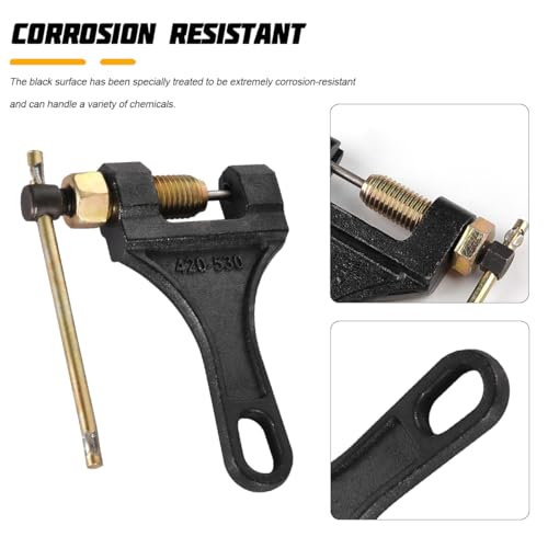 Motorcycle Chain Breaker Tool, # 420-530 Roller Chain Link Removal Repair Tool, Heavy Duty Motorbike Pin Link Riveting Splitter, Compatible with ATV Dirt Bike Scooter