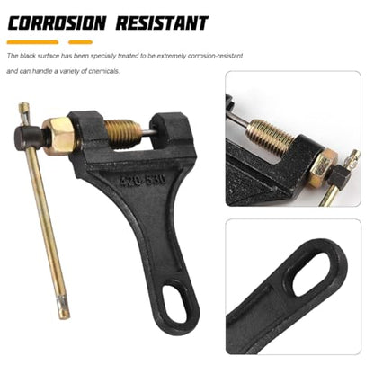 Motorcycle Chain Breaker Tool, # 420-530 Roller Chain Link Removal Repair Tool, Heavy Duty Motorbike Pin Link Riveting Splitter, Compatible with ATV Dirt Bike Scooter