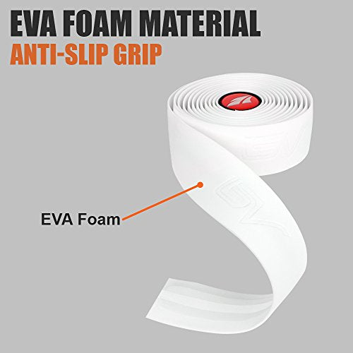 BV EVA Road Bike Handlebar Tapes, Bicycle Bar Tape, Cycling Handle Wraps – 2 Rolls - color: White