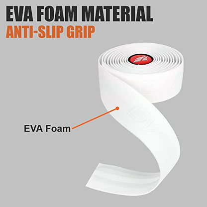 BV EVA Road Bike Handlebar Tapes, Bicycle Bar Tape, Cycling Handle Wraps – 2 Rolls - color: White