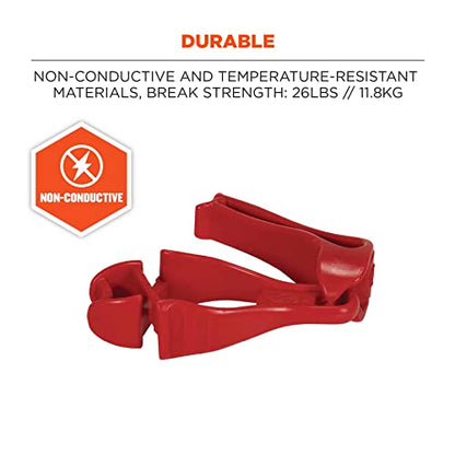 Ergodyne Squids 3405 Glove Clip Holder - Belt Clip (Pack of 2) - color: אדום (Red), size: 1 Count (Pack of 2)