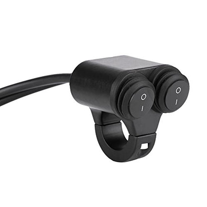 Universal 22mm Motorcycle Handlebar Switch,Handlebar Brake Fog Lights Horn Dual Control Button Switch (B) - color: B
