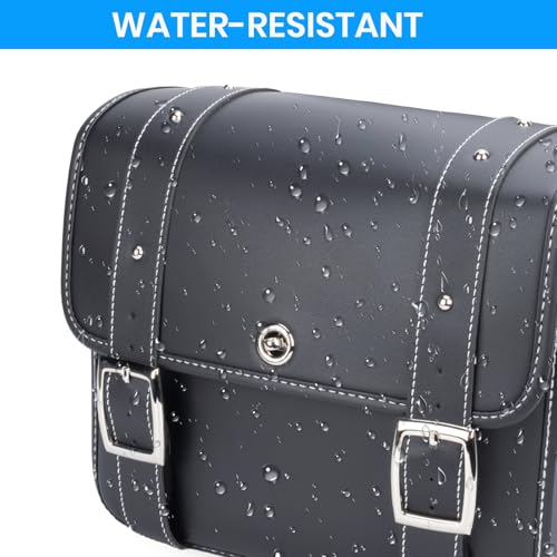 20L Motorcycle Saddlebags Water-Resistant Storage for Harley Sportster Softail Dyna Honda Shadow, Quick-Attach Remove Design with Bottle Bags, Universal Fit Large Capacity Luggage Bags (Black)
