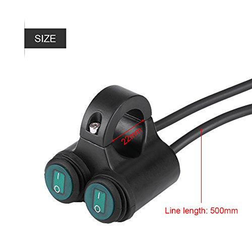 Universal 22mm Motorcycle Handlebar Light Switch,Handlebar Fog Lights Dual Control Button Switch (A) - color: A