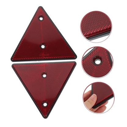 2pcs Reflective Triangle Safety Signs for Vehicles Emergency Roadside Warning Reflectors for Cars Trucks and Trailers Weather-resistant and Visible Low Light Conditions
