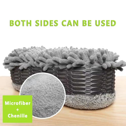 2 Pack Microfiber Car Wash Sponge Chenille Non-Scratch for Wax Sealant Conditioner Application Car Detailing, Compatible with Cars Trucks Motorcycles Essential Auto Cleaning Washing Kit Supplies