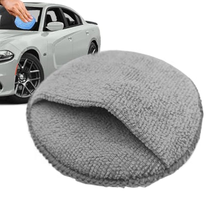 Automotive Polishing Pad - Microfiber Foam, Detailing Sponge, 5 Inch Round Applicator with Pocket for Waxing Buffing Conditioning Surfaces | Car Truck SUV Garage Rv Motorcycle Wheel Care Tasks Day