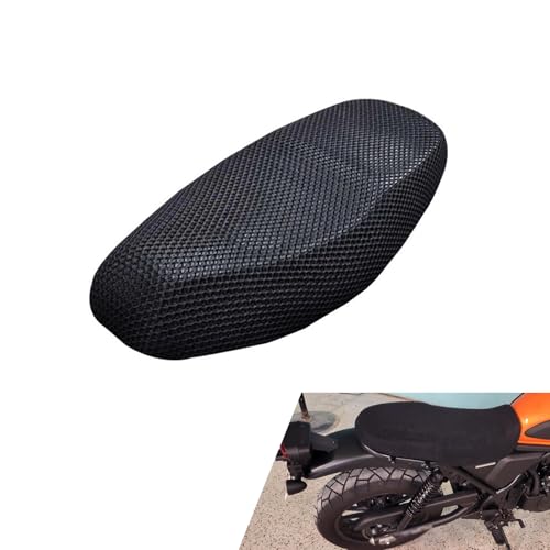 Motorcycle Seat Cover, Heat-Insulating & Non-Slip Seat Cover with Elastic, Honeycomb Breathable Mesh Fabric Mat, Universal for Most Motorcycles (Black #M) - color: Black #Middle