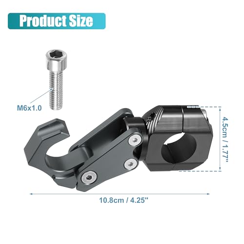 uxcell Motorcycle Handlebar Hook Aluminum Alloy Helmet Gloves Hanger Luggage Hanger for Honda ADV150 2023 W/Hexagonal Screws and Wrench Titanium Tone