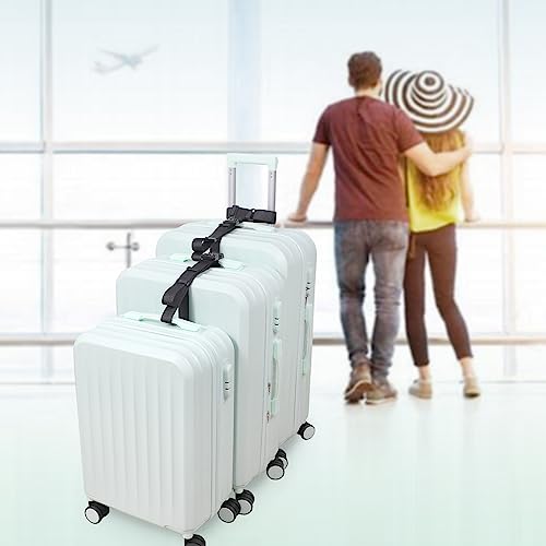 Vigorport Luggage Straps, Straps for Suitcase, Add A Bag Adjustable Attachment Accessories for Connect Your 3 Luggage Together(1.25'' Width M Size) - size: Large-Metal Buckle
