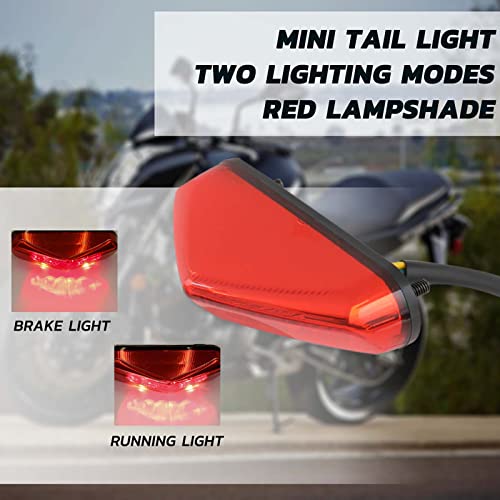 Motorcycle Led Brake Tail light License Plate Light 12V Universal Motorcycle Stop Running Lights for Quad ATV Dirt Bike Custom Chopper Street Bike - color: Red Len#2
