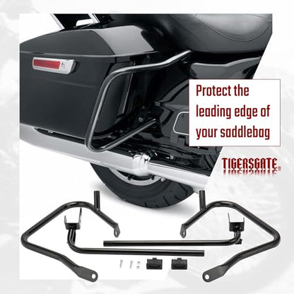 Gloss Black Rear Saddlebag Guards complete Kit for 2014-Later Harley Touring Street Road Glide Electra Glide Road King - color: Gloss Black