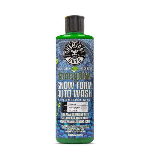 Chemical Guys CWS_110_16 Honeydew Snow Foam Car Wash Soap (Works with Foam Cannons, Foam Guns or Bucket Washes) Safe for Cars, Trucks, Motorcycles, RVs & More, 16 fl oz, Honeydew Scent - size: 16 Ounce (Pack of 1), style: HONEYDEW