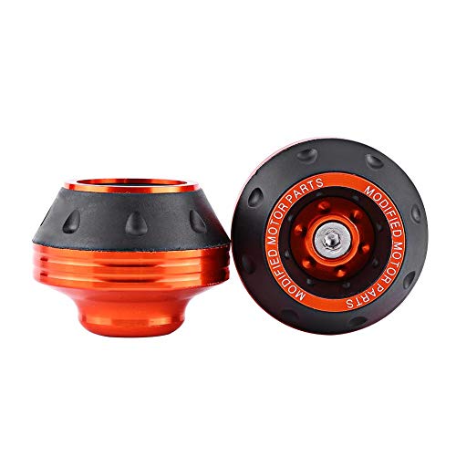 Front Fork Frame Sliders Wheel Crash Protector, Keenso CNC Aluminum Front Fork Wheel Frame Sliders Motorbike Falling Scooter Moped(Orange) - color: Orange